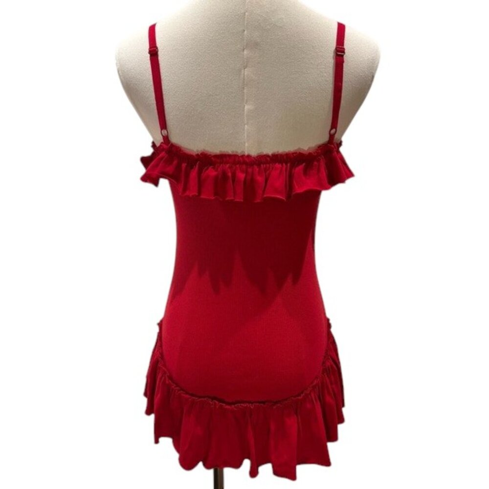 Betsey Johnson Red Ruffle  Tank Top NWT - Picture 6 of 7